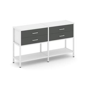 Двухсекционный стеллаж двухярусный с ящиками