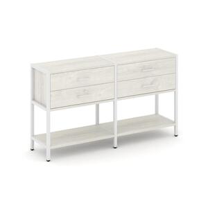 Двухсекционный стеллаж двухярусный с ящиками