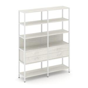 Двухсекционный стеллаж пятиярусный с ящиками