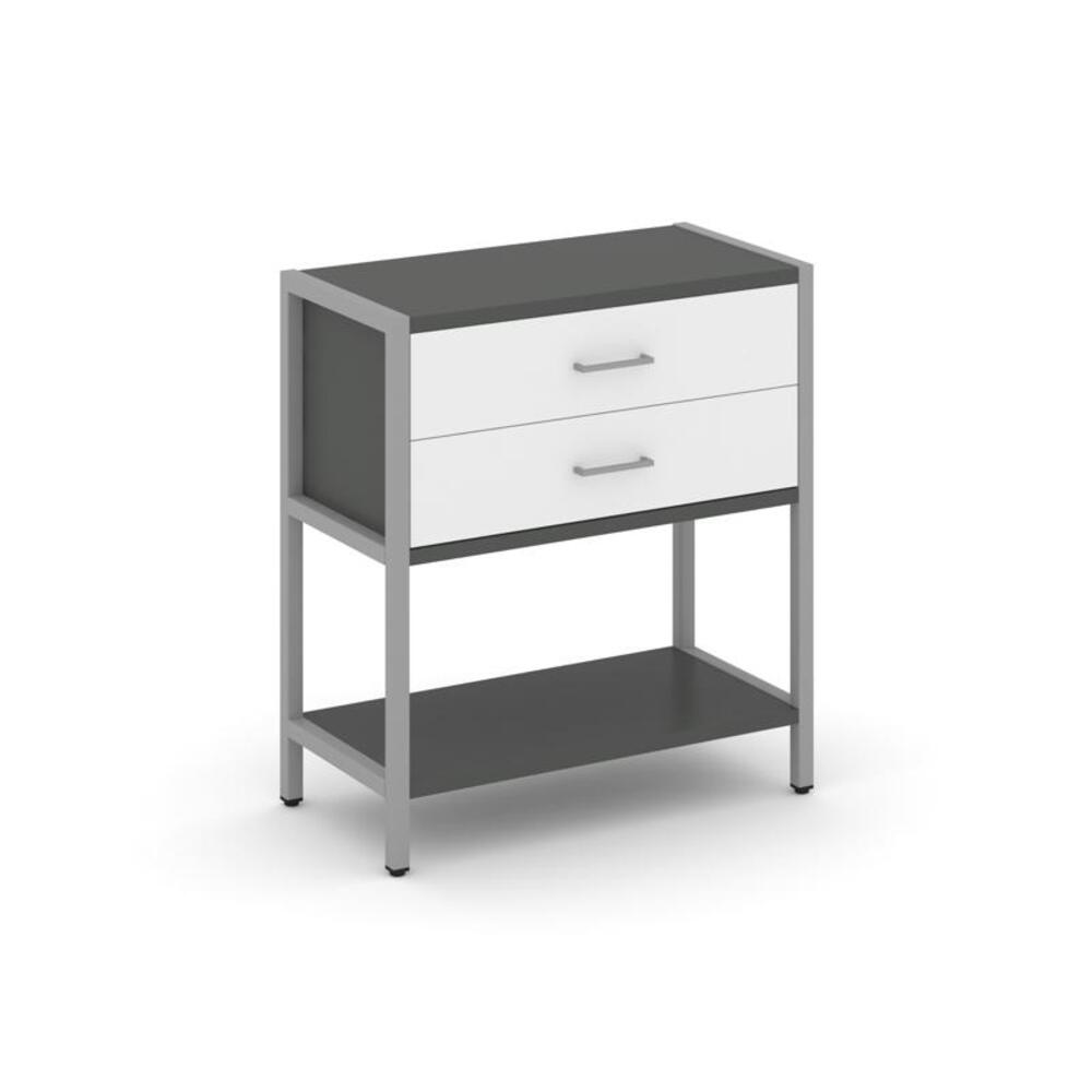 Односекционный стеллаж двухярусный с ящиками