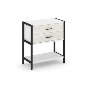 Односекционный стеллаж двухярусный с ящиками