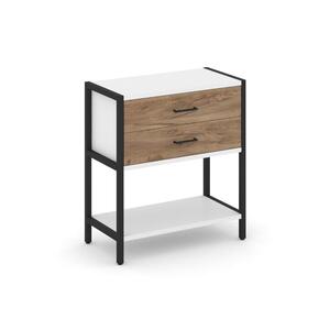 Односекционный стеллаж двухярусный с ящиками