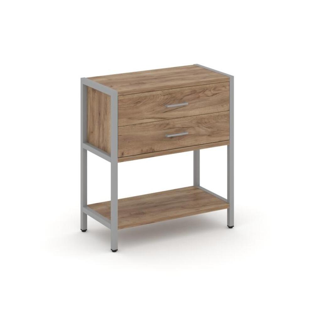 Односекционный стеллаж двухярусный с ящиками