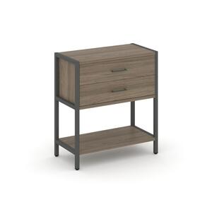 Односекционный стеллаж двухярусный с ящиками