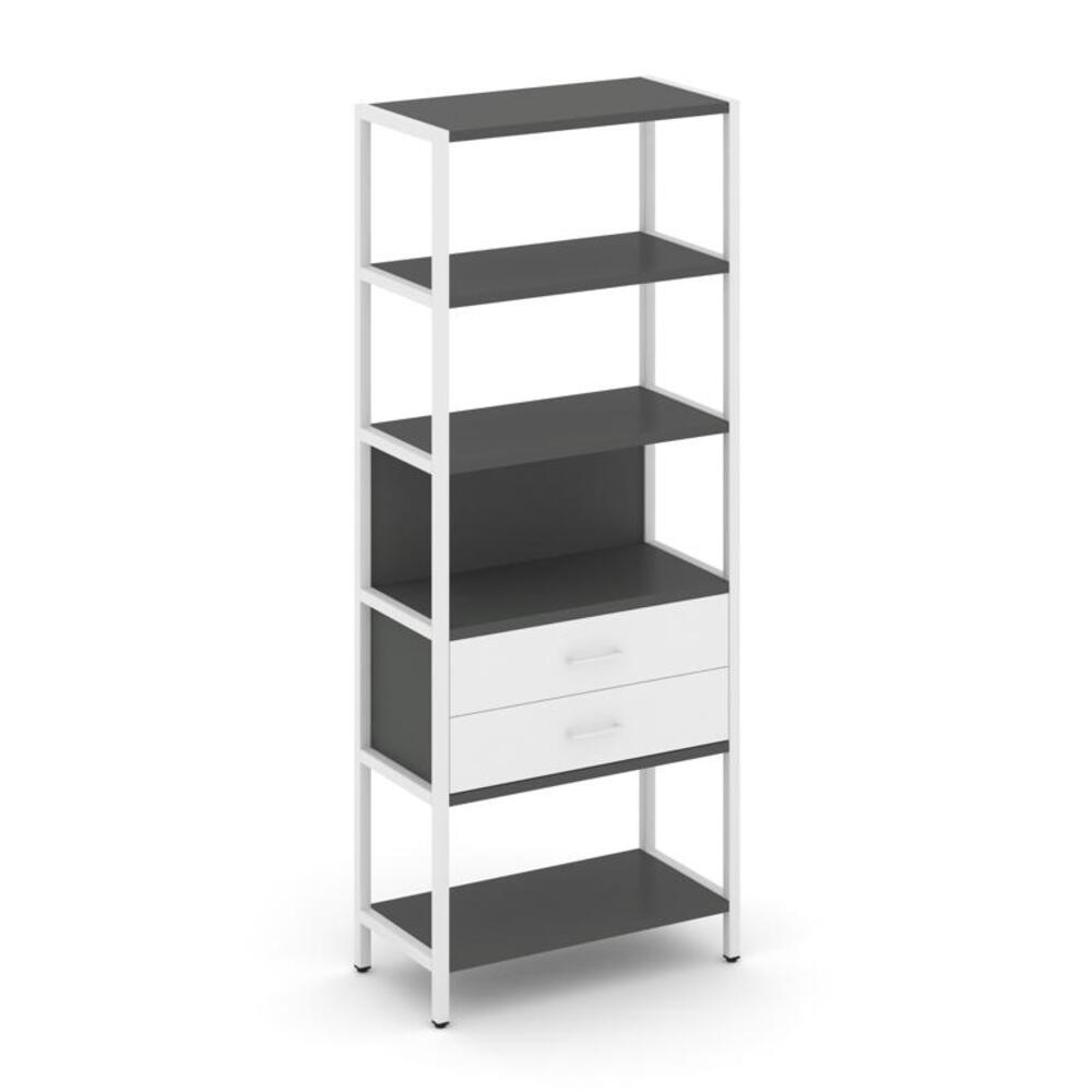 Односекционный стеллаж пятиярусный с ящиками