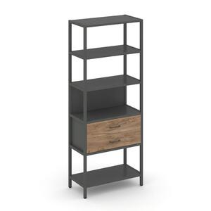 Односекционный стеллаж пятиярусный с ящиками