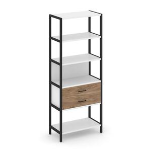 Односекционный стеллаж пятиярусный с ящиками