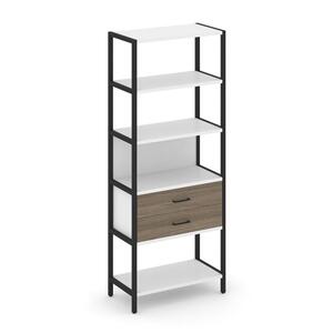 Односекционный стеллаж пятиярусный с ящиками