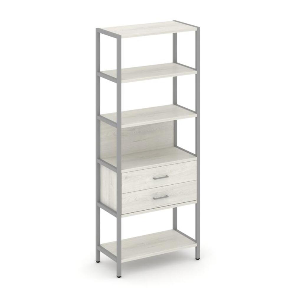 Односекционный стеллаж пятиярусный с ящиками