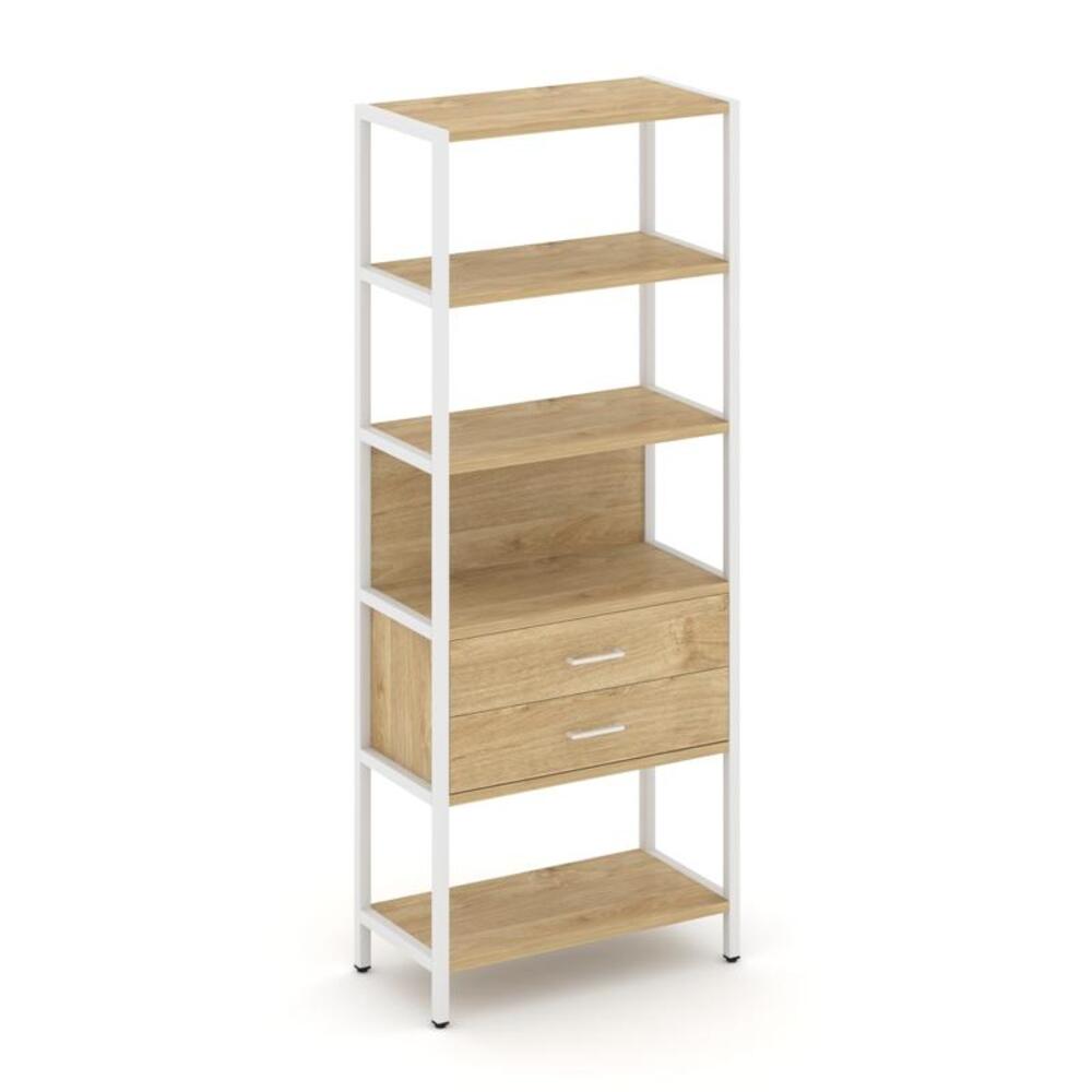 Односекционный стеллаж пятиярусный с ящиками