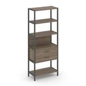 Односекционный стеллаж пятиярусный с ящиками
