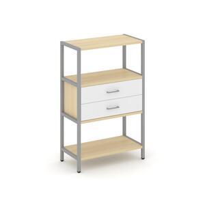 Односекционный стеллаж трехярусный с ящиками