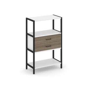 Односекционный стеллаж трехярусный с ящиками