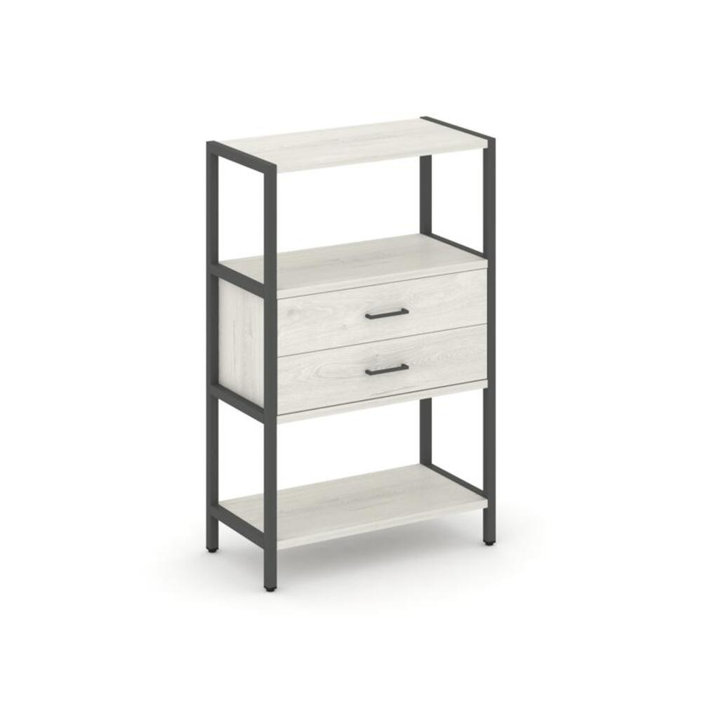 Односекционный стеллаж трехярусный с ящиками