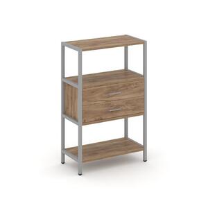 Односекционный стеллаж трехярусный с ящиками