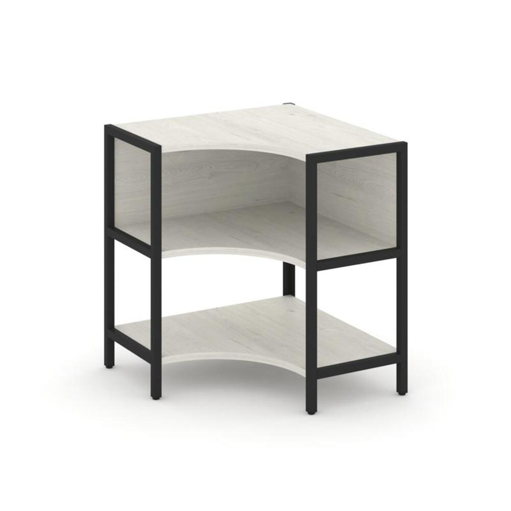 Односекционный угловой стеллаж двухярусный