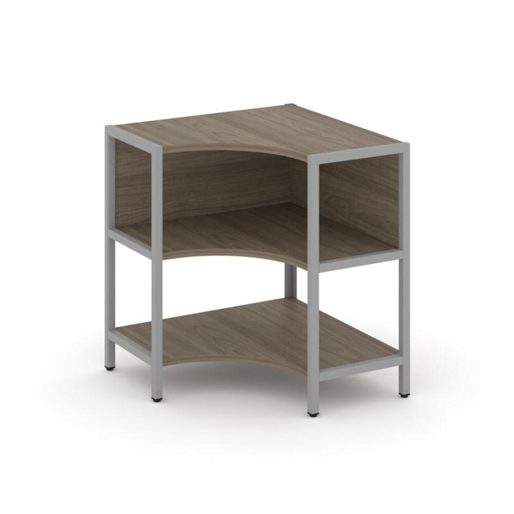 Односекционный угловой стеллаж двухярусный