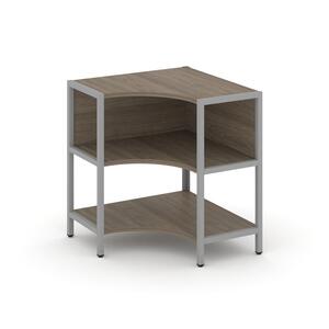 Односекционный угловой стеллаж двухярусный