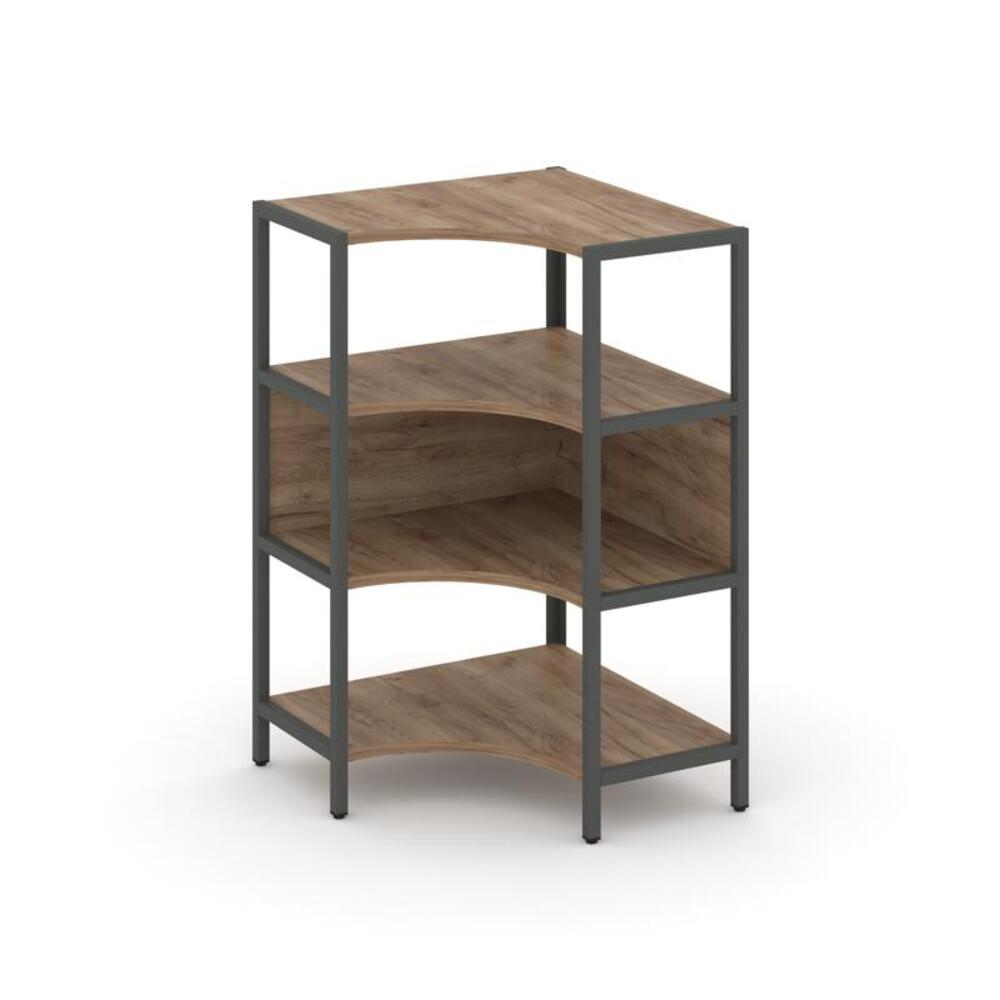 Односекционный угловой стеллаж трехярусный