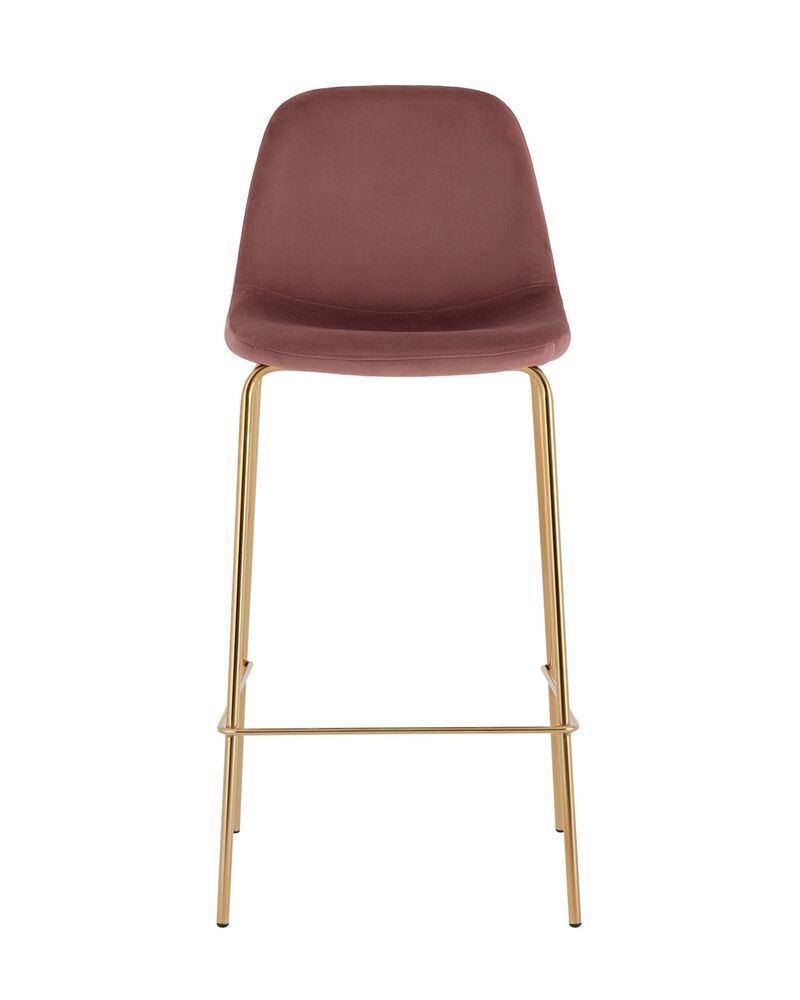 Стул барный Валенсия SN велюр пыльно-розовый золотые ножки 2 шт