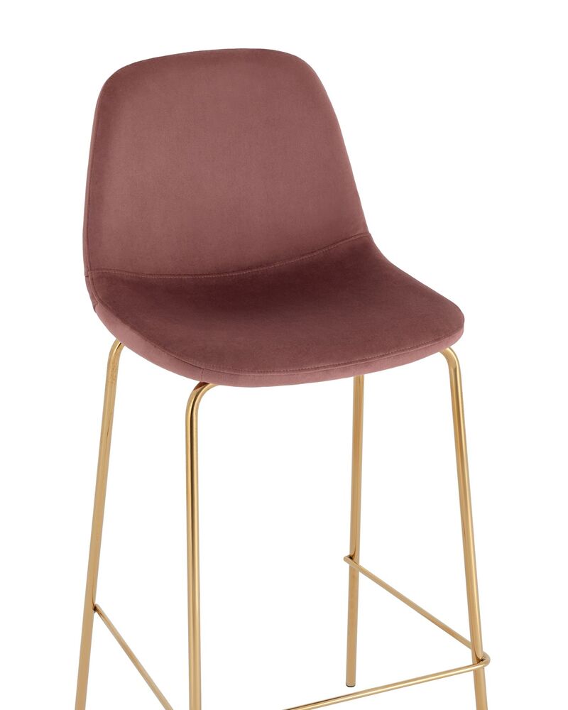 Стул барный Валенсия SN велюр пыльно-розовый золотые ножки 2 шт