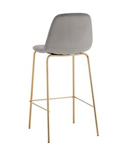 Стул барный Валенсия SN велюр серый золотые ножки 2 шт