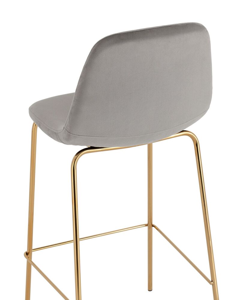 Стул барный Валенсия SN велюр серый золотые ножки 2 шт