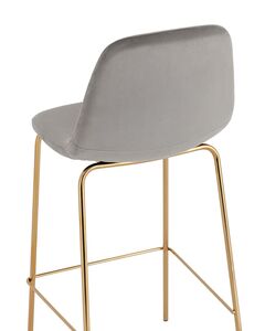 Стул барный Валенсия SN велюр серый золотые ножки 2 шт