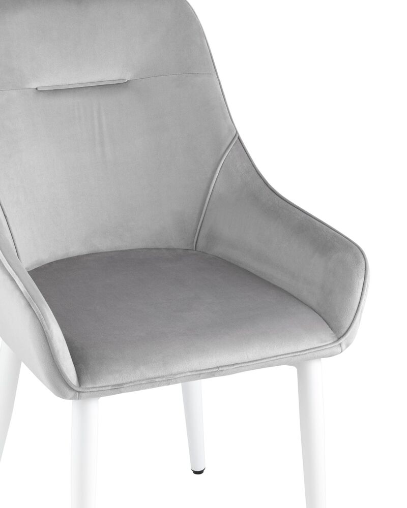 Стул Диана велюр серебристый ножки белые 4 шт