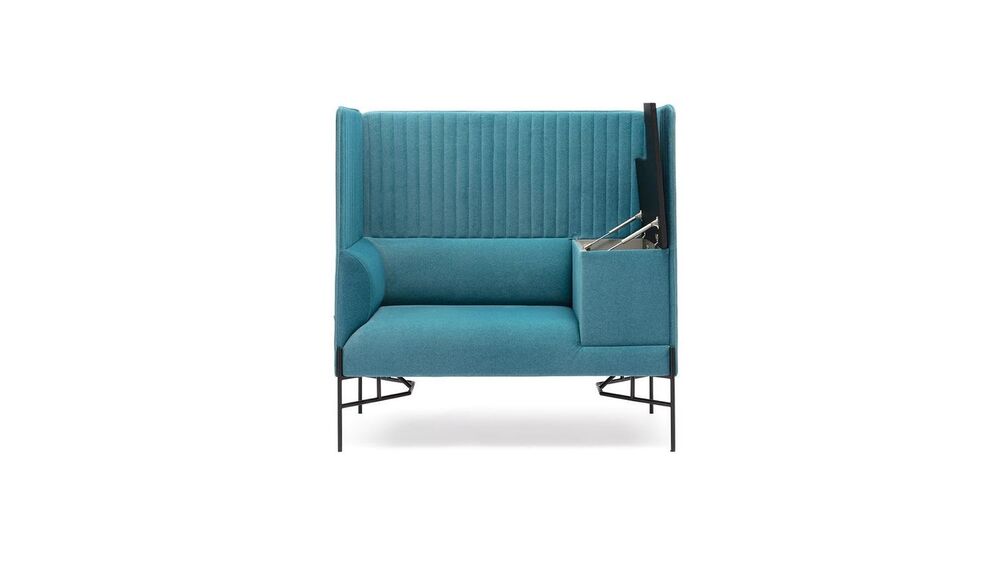 Диван одноместный с высокой спинкой со столиком справа