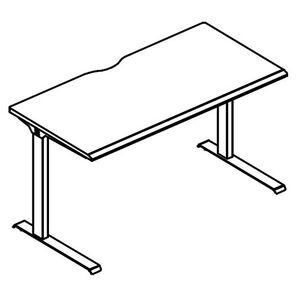 Стол 160 офисный на металлокаркасе МL (1 скос)