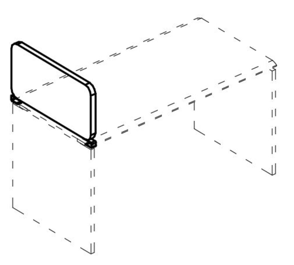 Экран торцевой тканевый на стол 70