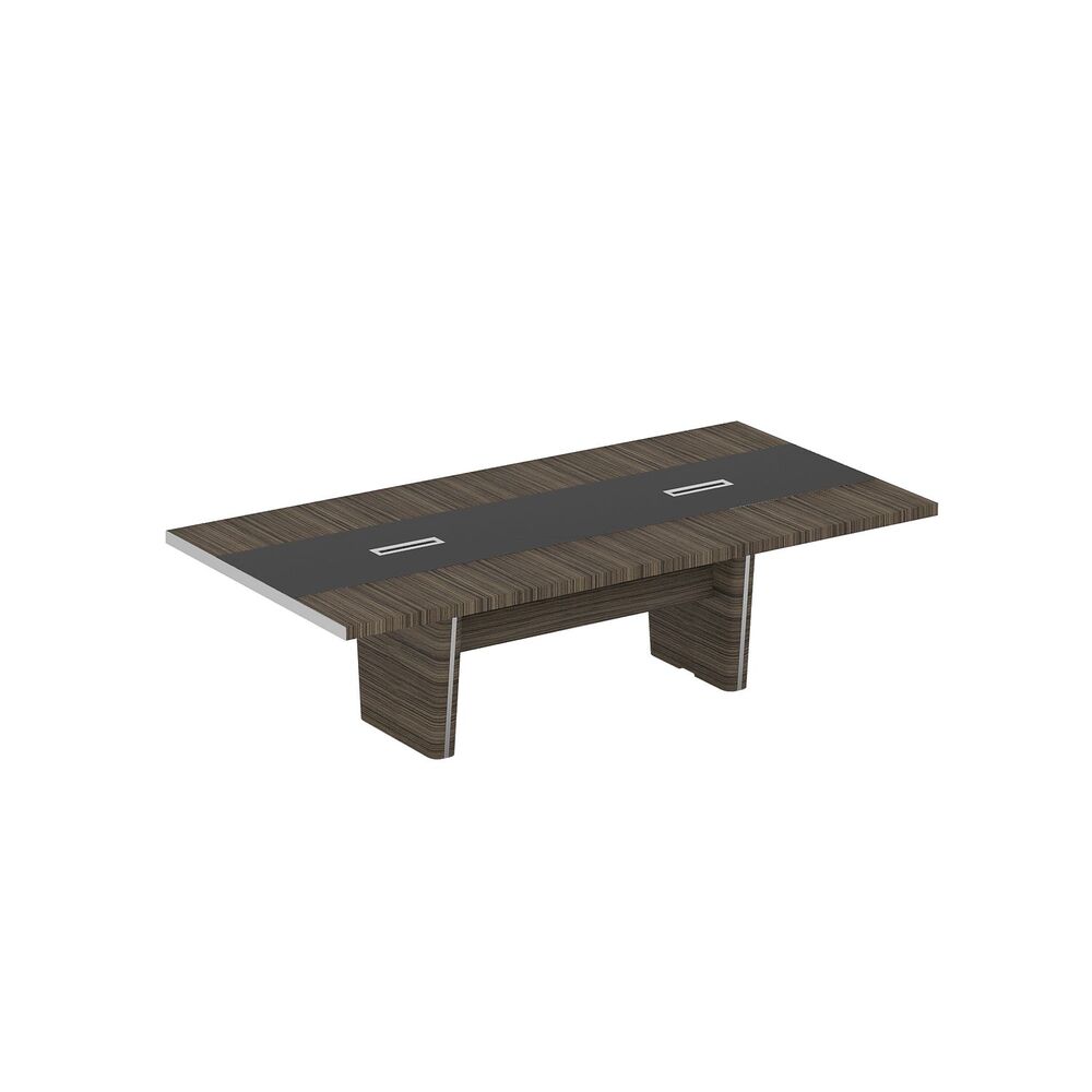 Стол для переговоров с кожаной вставкой и хромированной пластиной