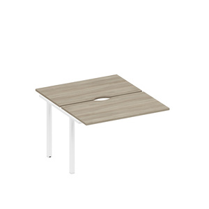 Секция стола рабочей станции на металлокаркасе, столешницы с вырезом