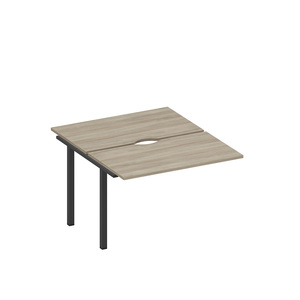 Секция стола рабочей станции на металлокаркасе, столешницы с вырезом