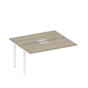 Секция стола рабочей станции на металлокаркасе, столешницы с заглушкой