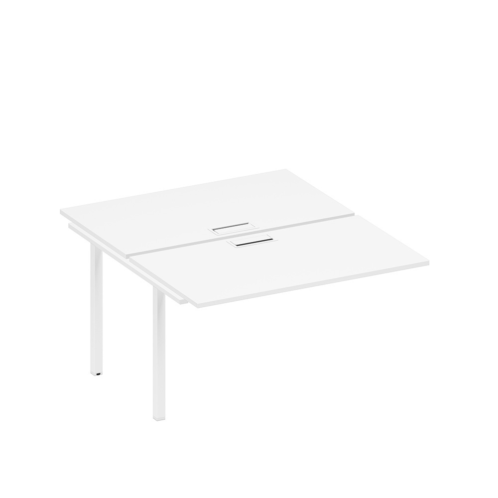 Секция стола рабочей станции на металлокаркасе, столешницы с заглушкой