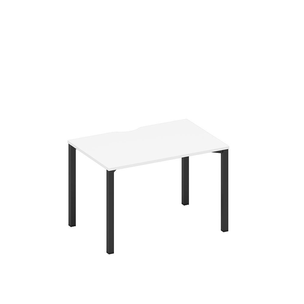 Стол письменный на металлокаркасе, столешница с вырезом