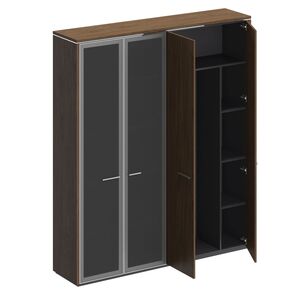 Шкаф комбинированный (для одежды + с высокими стеклянными дверями)